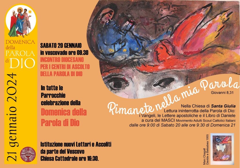 Giornata della Parola di Dio, 20 e 21 Gennaio celebrazioni in Diocesi